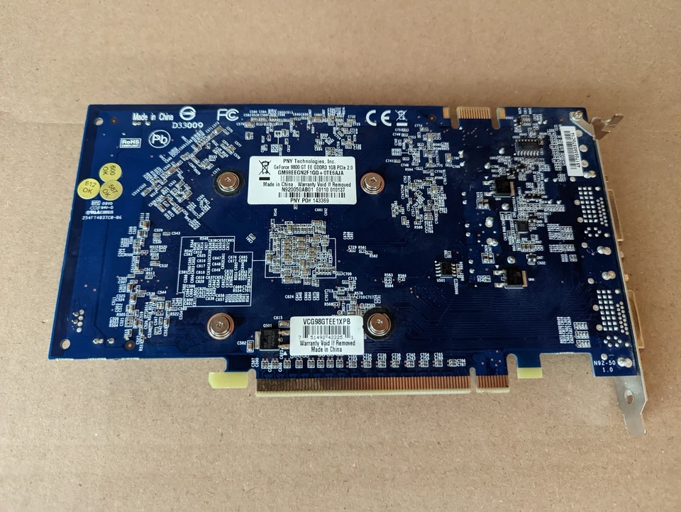 PNY TECHNOLOGIES NVIDIA GEFORCE 9800 GT VCG98GTEE1XPB EXPRESS 2.0 I8-5(6) - Image 2 of 3