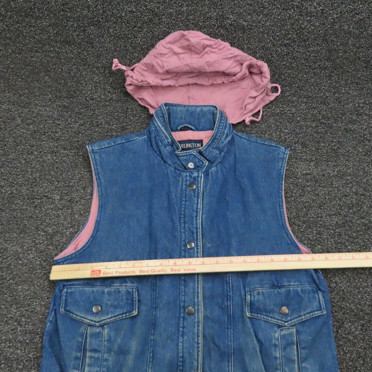 Burlington Vest Jacket Womens Size Medium Blue Sleeveless Button