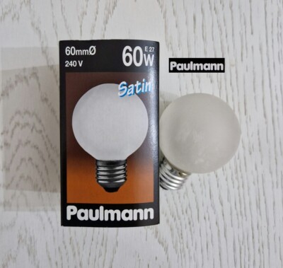 Paulmann E27 Satin 60W 230V Mini Globe Glühlampe Birne G60 white 123.60 60 mm