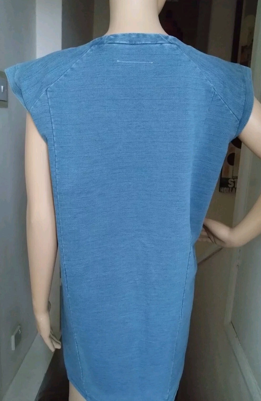 MAISON MARGIELA MM 6 Maison Martin Margiela abito tunica blu chiaro in denim a tubino taglia S M