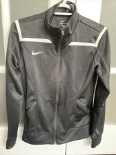 Nike DriFit Women Black Long Sleeve Full Zip Pocket Running Yoga Jacket Small