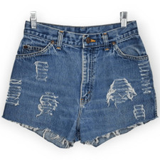 Chic Vintage 80s Custom Distressed Denim Shorts