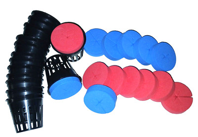 25  CLONE COLLAR INSERTS and 25 2'' NET POT CUPS for HYDROPONIC SYSTEMS GROW KITS