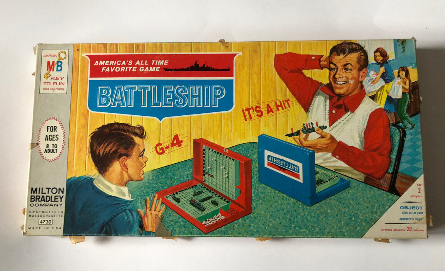 Battleship 1967 &  Stratego 1962 VTG Lot of 2 MB War Board Games