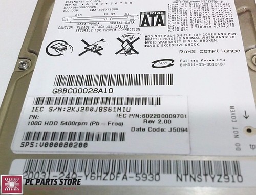 Fujitsu 100GB SATA 2.5" MHV2100BH CA06672-B265000T CA26338-B71104BA PCB PARTS - Picture 3 of 6