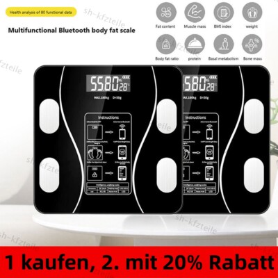 Personenwaage App Bluetooth Körperfettwaage Smart Körperwaage Körperanalyse Reto