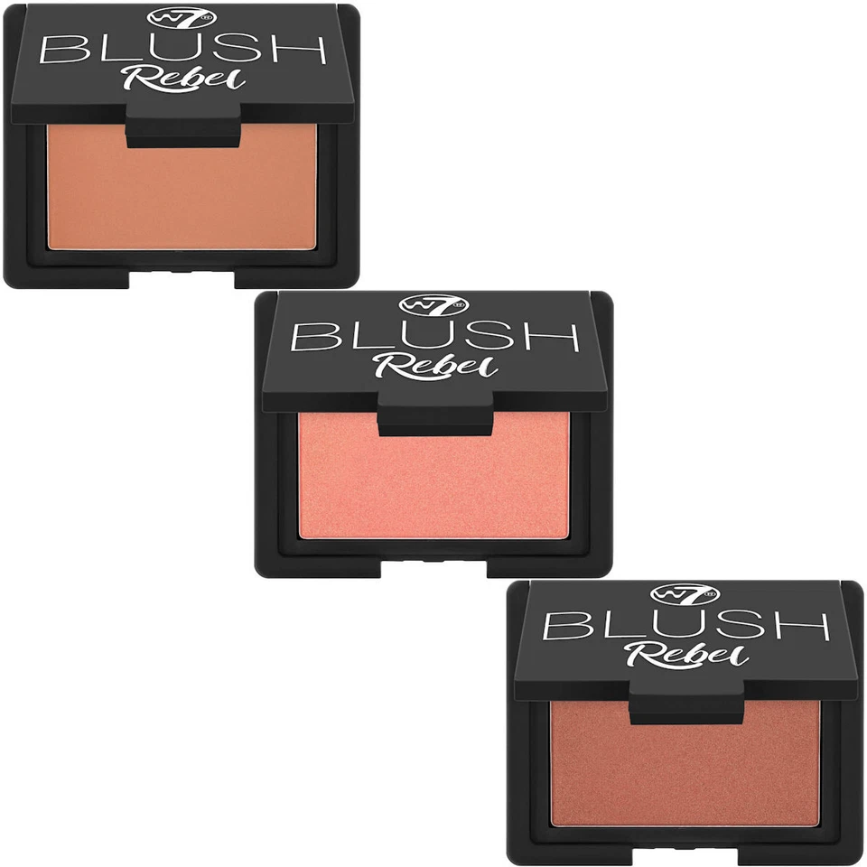 W7 COSMETICS W7 Blush Rebel Blusher - Face Blusher Pink Peach Bronze Contour Powder Lasting