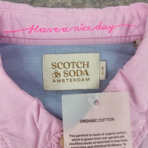 Scotch & Soda Shirt Mens XL Solid Pink Casual Slim Fit Lightweight Amsterdam NEW - Picture 5 of 18