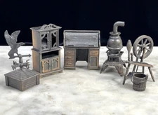 Vintage Durham Industries Doll House Furniture 1976 Hong Kong Lot Of 6