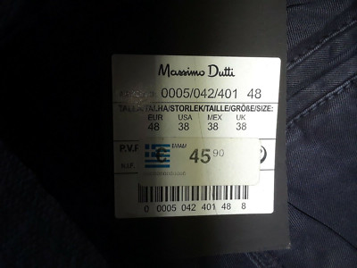 TROUSERS pants Size 38 Massimo Dutti CASUAL FIT COTTON CHINO navy  Brand New