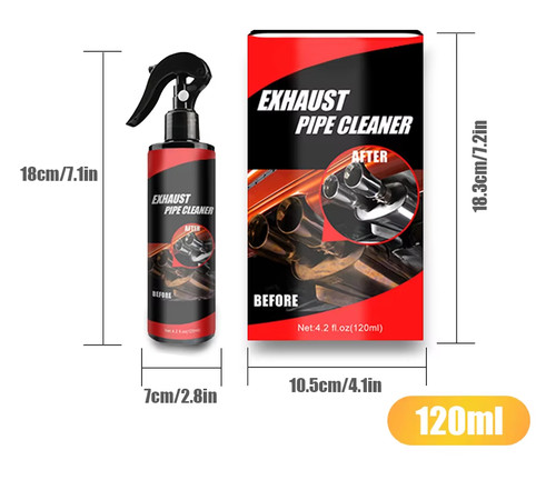Detergente 120ml per Tubi Scarico Auto Moto + Guanti Spazzole Rimozione Ruggine