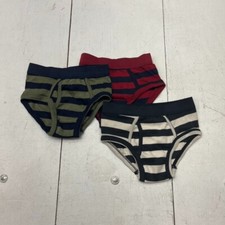 Gap Striped 3 Pack Cotton Solid Brief Underwear Boys Size X-Small NEW
