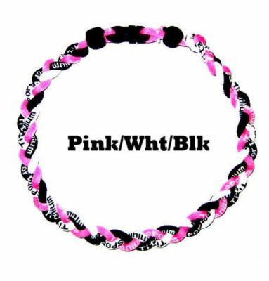 Softball Pink And Black Necklace Rope Tornado Braided Twist Girls