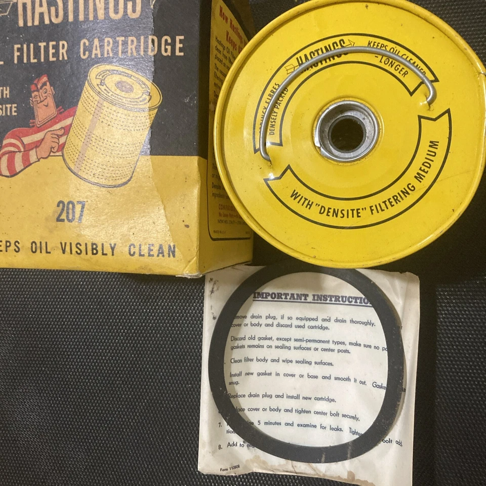 HASTINGS Densite Oil Filter Cartridge 207 1946-60 Buick Chevrolet Cadillac 6 cyl - Image 2 of 4