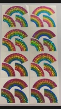 Hambly Studios Glitter Prismatic RAINBOWS Stickers 2 FULL STRIPS!!