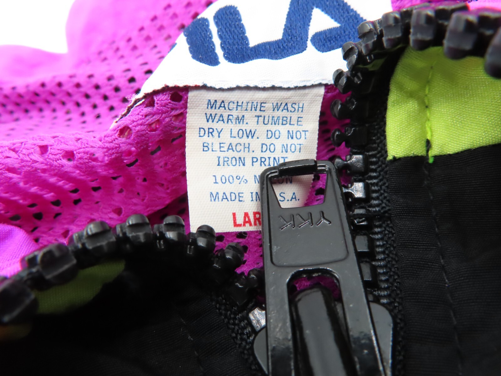 Giacca vintage Fila anni 80 90 giacca a vento colorblock retrò full zip donna taglia L