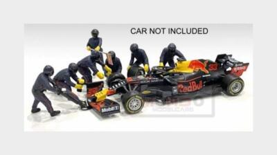 1:43 AMERICAN DIORAMA F1 2020 Diorama Pit-Stop Set 7 Mechanics +Decals AMDI38384