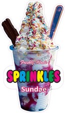Ice cream van sticker Sprinkles sundae whippy flake 99 sugar strands decal