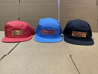 Supreme Iridescent Logo Camp Cap Light Blue Black Red S/S 17 | eBay