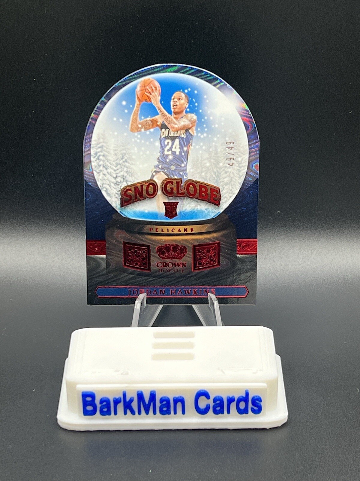 2023-24 Crown Royale Sno Globe Red #3 Jordan Hawkins #’d 49/49 Last Of The Print