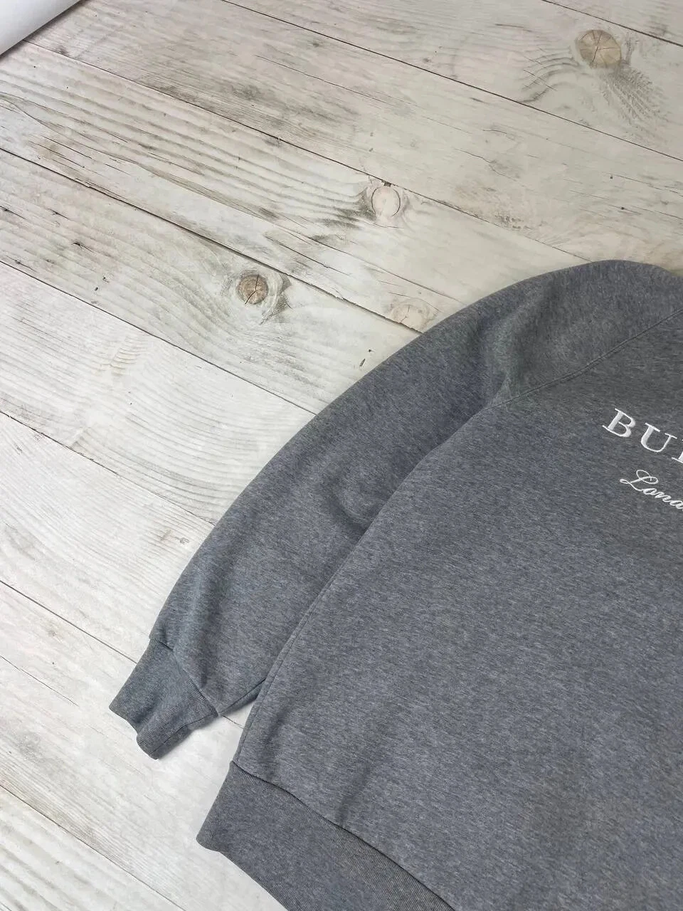 Burberry London England Felpa con Cappuccio Grande Logo Lusso Uomo Taglia S Grigio