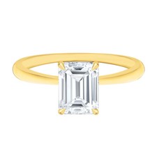 14k Gold Emerald Lab Grown Diamond Solitaie Engagement Ring Clarity-VS Color-E-F
