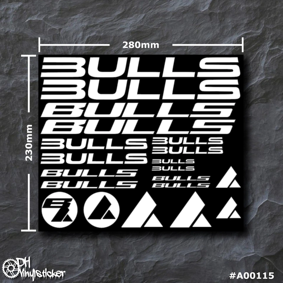 Bulls Sticker Weiß | Aufklebersatz Set Fahrrad eBike BMX MTB Rahmen