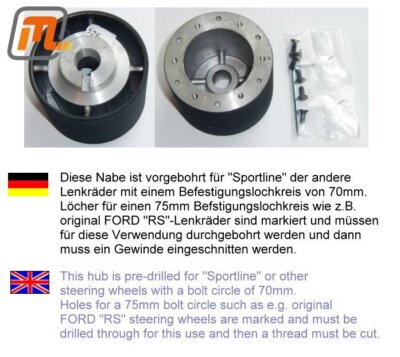 FORD Cortina MK5 steering wheel hub for RS steering wheel universal 08/81-06/82