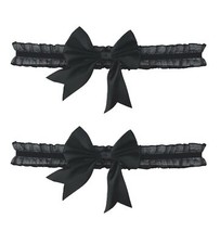 Wedding Garter Bride Lace Bowknot Leg Belt 2pcs Bridal Accessory White