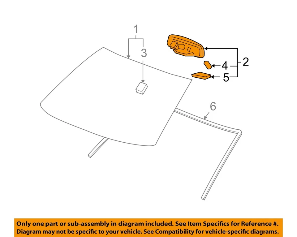 Used Front Center Interior Rear View Mirror fits: 2008 Chevrolet Hhr w/telematic Foto 3 de 4