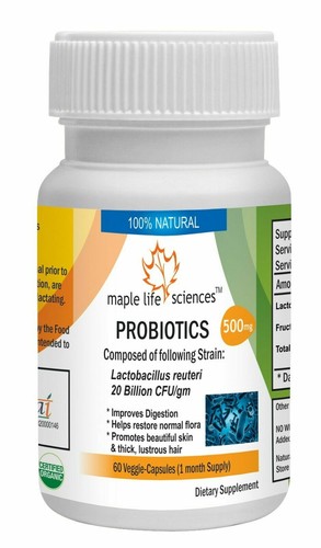 Maple Lifesciences Probiotic Blend - Lactobacillus Reuteri 20 Billion CFU Per Gram, 25 Capsules 7 thumbnail image