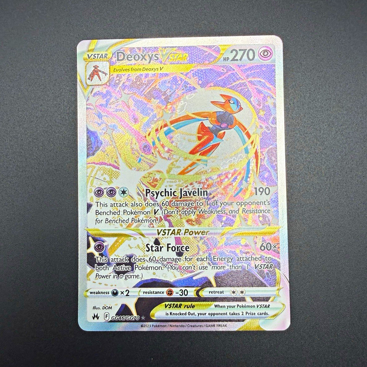 Pokemon TCG Crown Zenith Galarian Gallery GG46/GG70 - Deoxys VSTAR - Holo