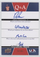 2009 USA Baseball Box Set Q&A National Team 42/65 Drew Pomeranz Auto 4p7