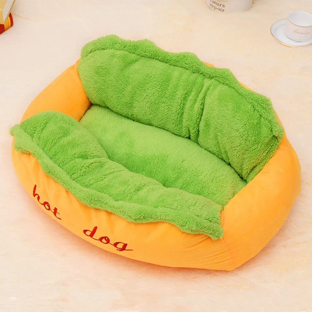 Pet Bed Hot Dog House Lounger Bed Kennel Mat Soft Fiber Pet Dog Cats