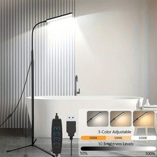 Gooseneck LED Floor Lamp Black with 10 Brightness Levels 3 Color Modes