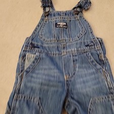 Oshkosh B  gosh Vestbak Overalls Bibs Denim 6 Months Hobo Patchwork Distressed