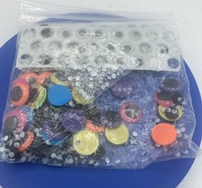 Mixed Lot Of Plastic Googly Eyes White Multi Colored Various Sizes