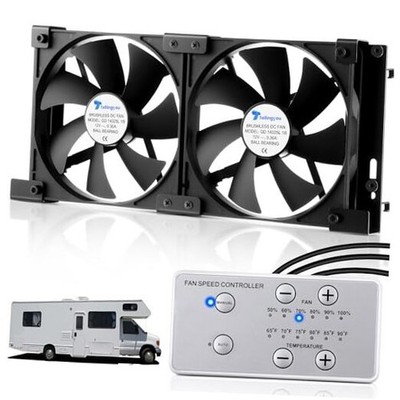 12V RV Fridge Ventilation Cooling Fan 5.5'' (140mm), Custom Mounts For American