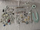 Lot Vintage Costume Jewelry Lot Complete & Broken, Missing Parts, Pieces, Repair