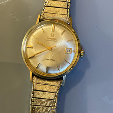 OMEGA Seamaster Vintage 1950s Swiss Automatic Date 34mm Gold Plated Stretch