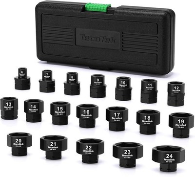 19-Piece 3/8-Inch Drive Metric Low Profile Impact Socket 6mm-24mm(3/8'' Dr.)
