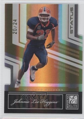 2007 Donruss Elite Status Gold Die-Cut 20/24 Johnnie Lee Higgins Rookie RC 0b2