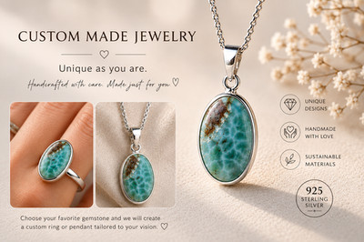 Custom Made Jewelry Your Selected Stone Ring or Pendant 925 Sterling Silver