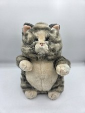 RUSS Prudence Cat Plush Gray Striped White Chunky Belly Stuffed Toy