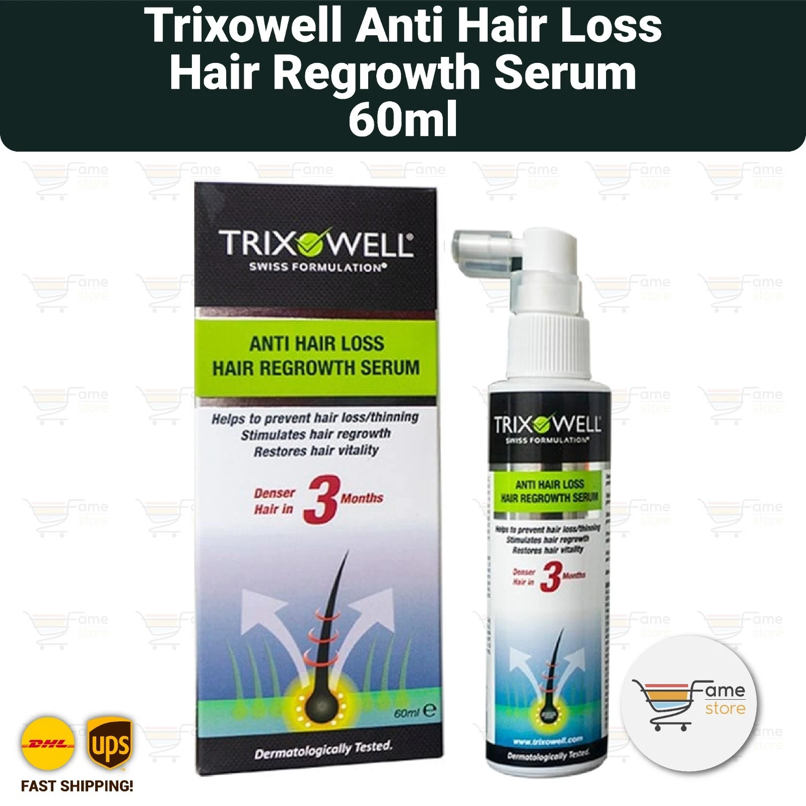 Trixowell Anti Hair Loss Hair Regrowth Serum, Procapil Caffeine 60ml