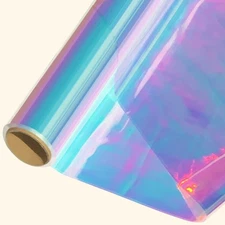 34in x 50ft Iridescent Cellophane Wrap Roll, Extra Wide Iridescent Film Cello...