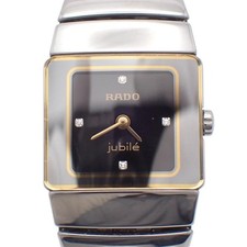 RADO DiaStar Jubilee 153.0334.3 Quartz Diamond Black Dial Ceramic Women's Watch