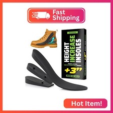 Height Increase Insoles for Mens Shoes 1 to 3" Boost Adjustable 3 Layer Height