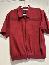 Vintage 70s/80s Men’s Sz: L John Blair Red Bowling Short Sleeve Full Zip Jacket