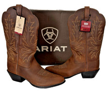 NEW Ariat Women's Heritage Distressed Brown Western R Toe Cowboy Boots - 9.5 B